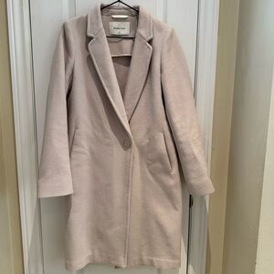 Babaton Soft Blush Single-Button Wool Trench Coat